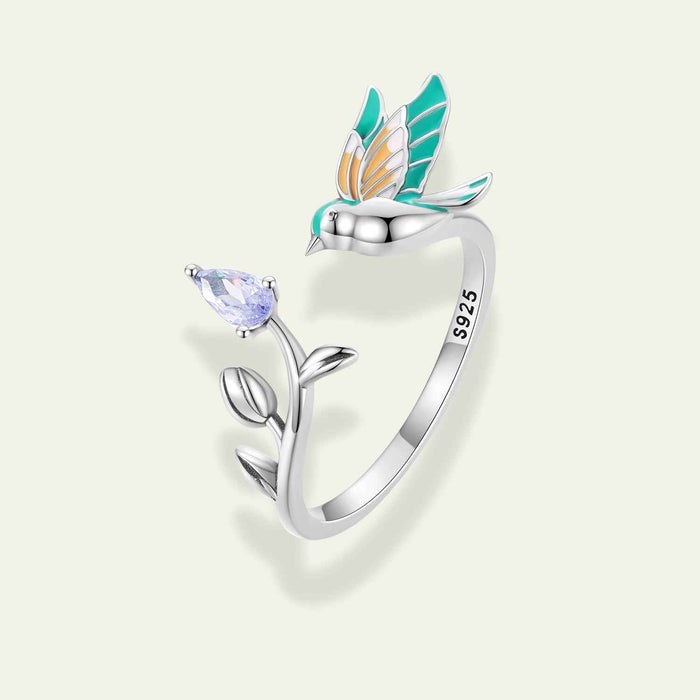 Nature Bird and Flower Ring