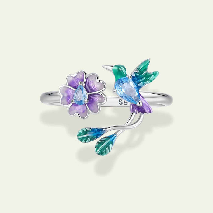 Violet Hummingbird Ring|BAMOER