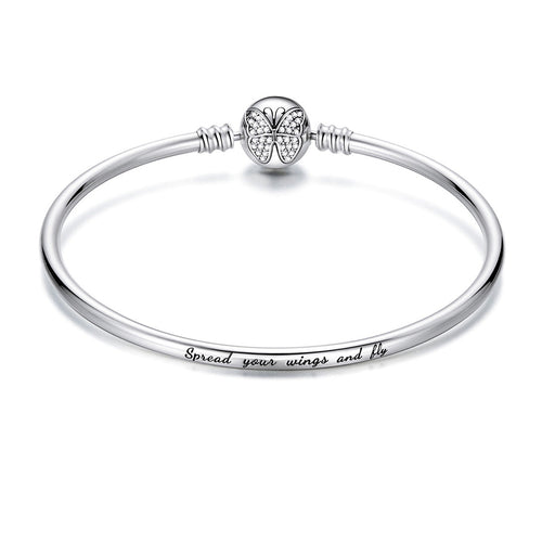Butterfly Engraved Bangle