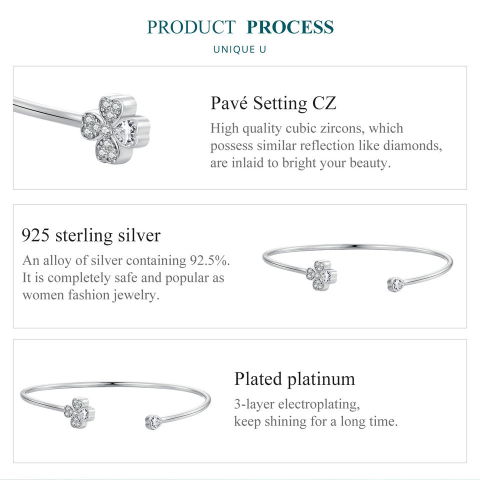 Lucky Clover Cuff Bracelet