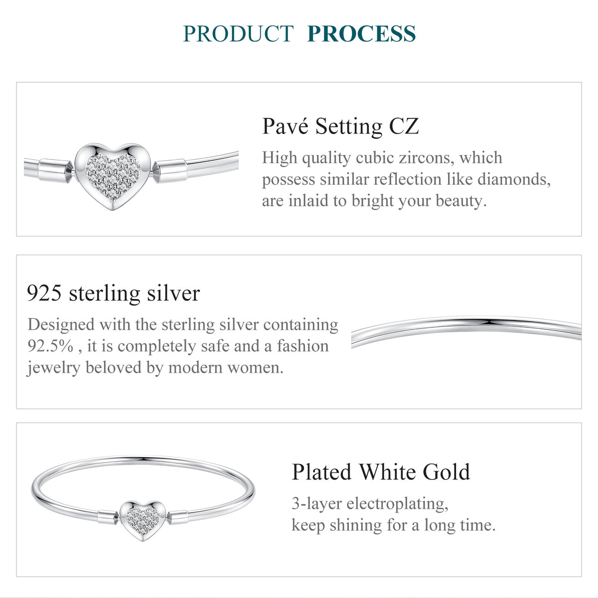 Sparkling Heart Bracelet