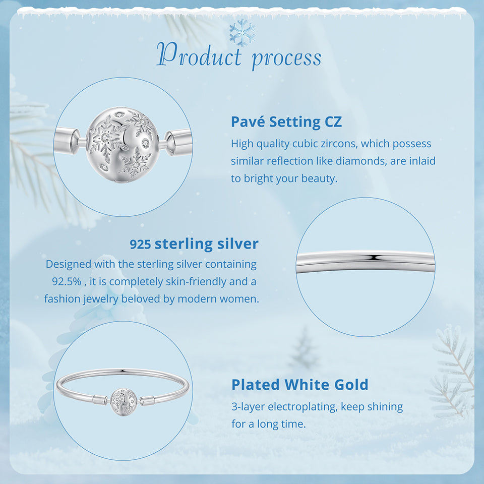 Snowflake Bangle Bracelet