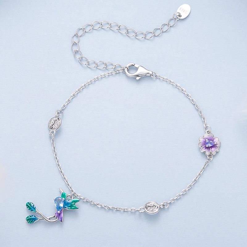 BAMOER Hummingbird Blossom Bracelet