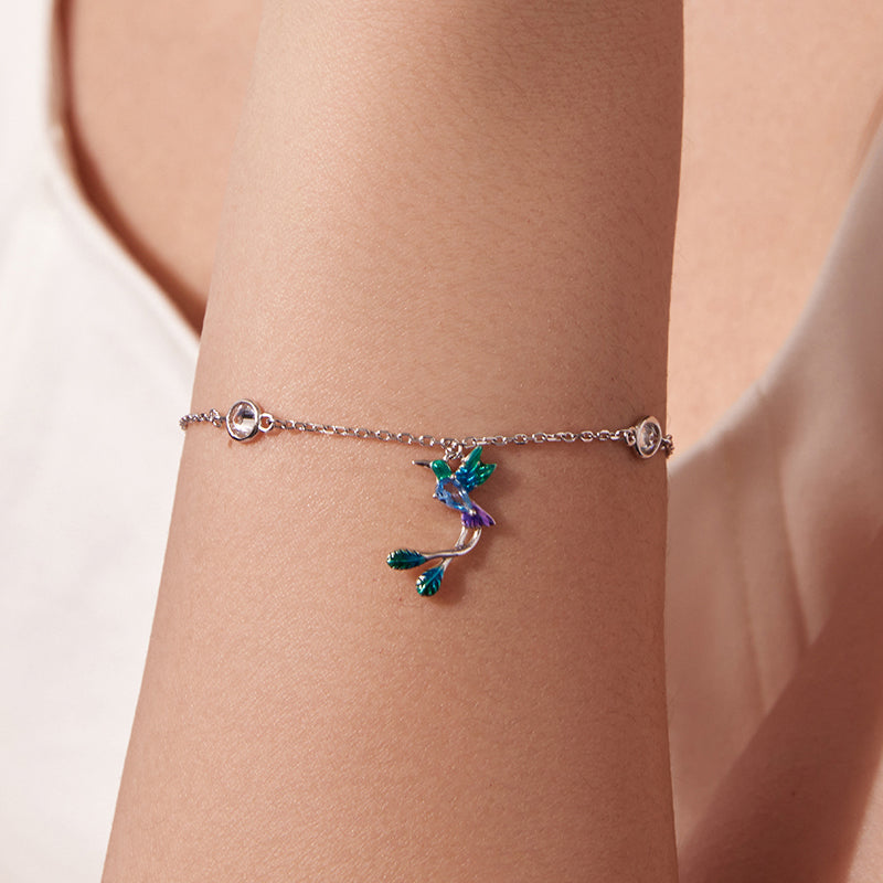 BAMOER Hummingbird Blossom Bracelet