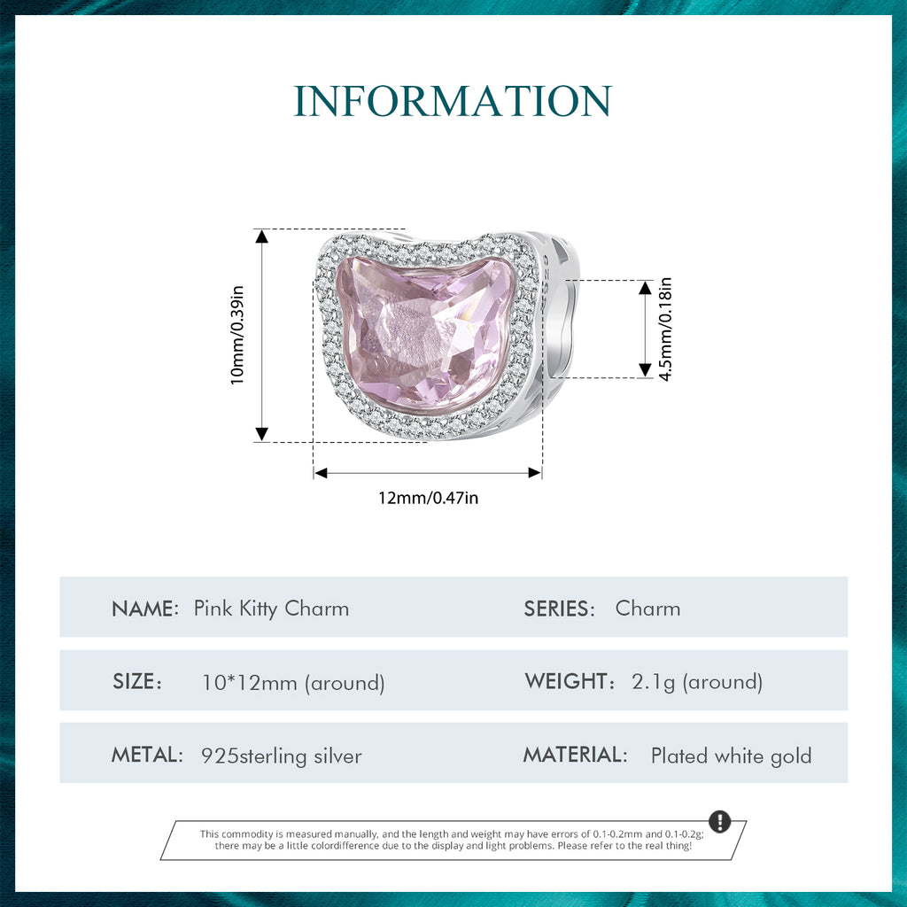 Pink Cat Charm - Bamoer jewelry official store