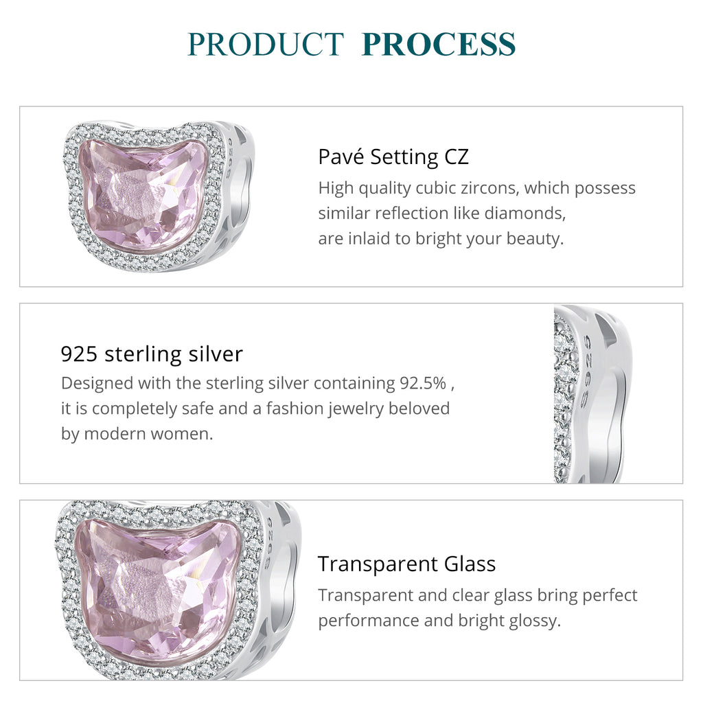 Pink Cat Charm - Bamoer jewelry official store