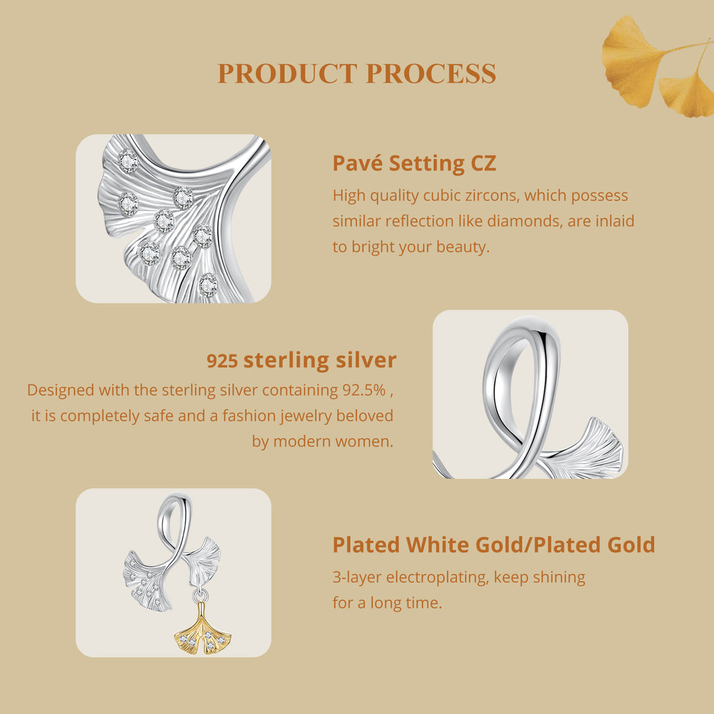 Ginkgo Leaf Charm