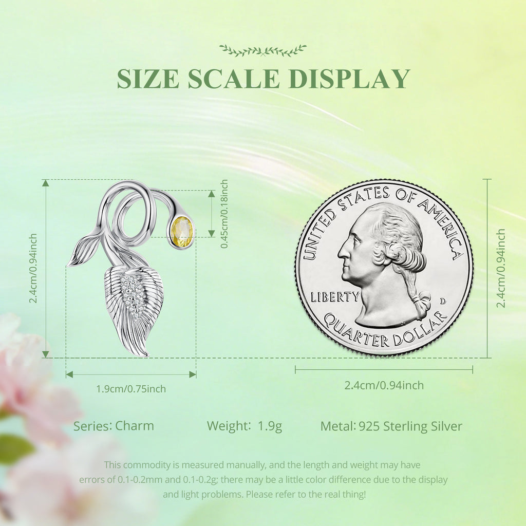 Vine Leaf Dewdrop Charm