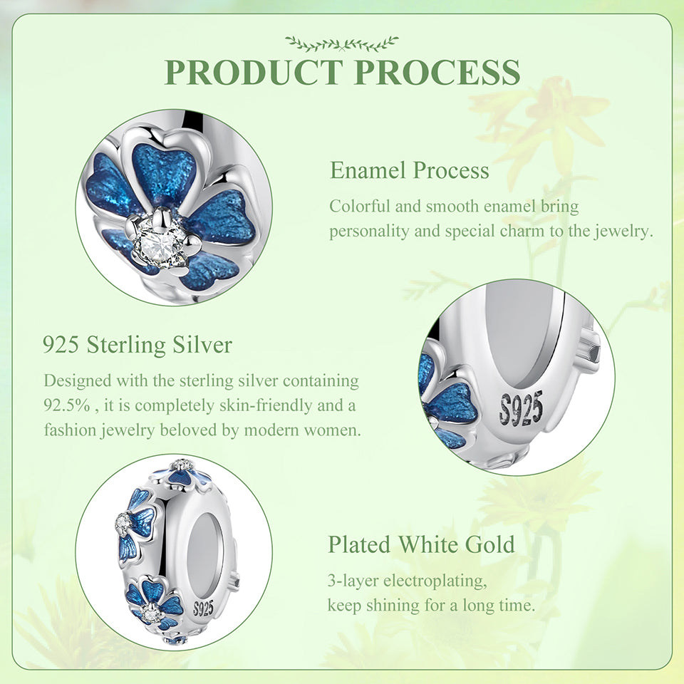 Azure Floral Bead
