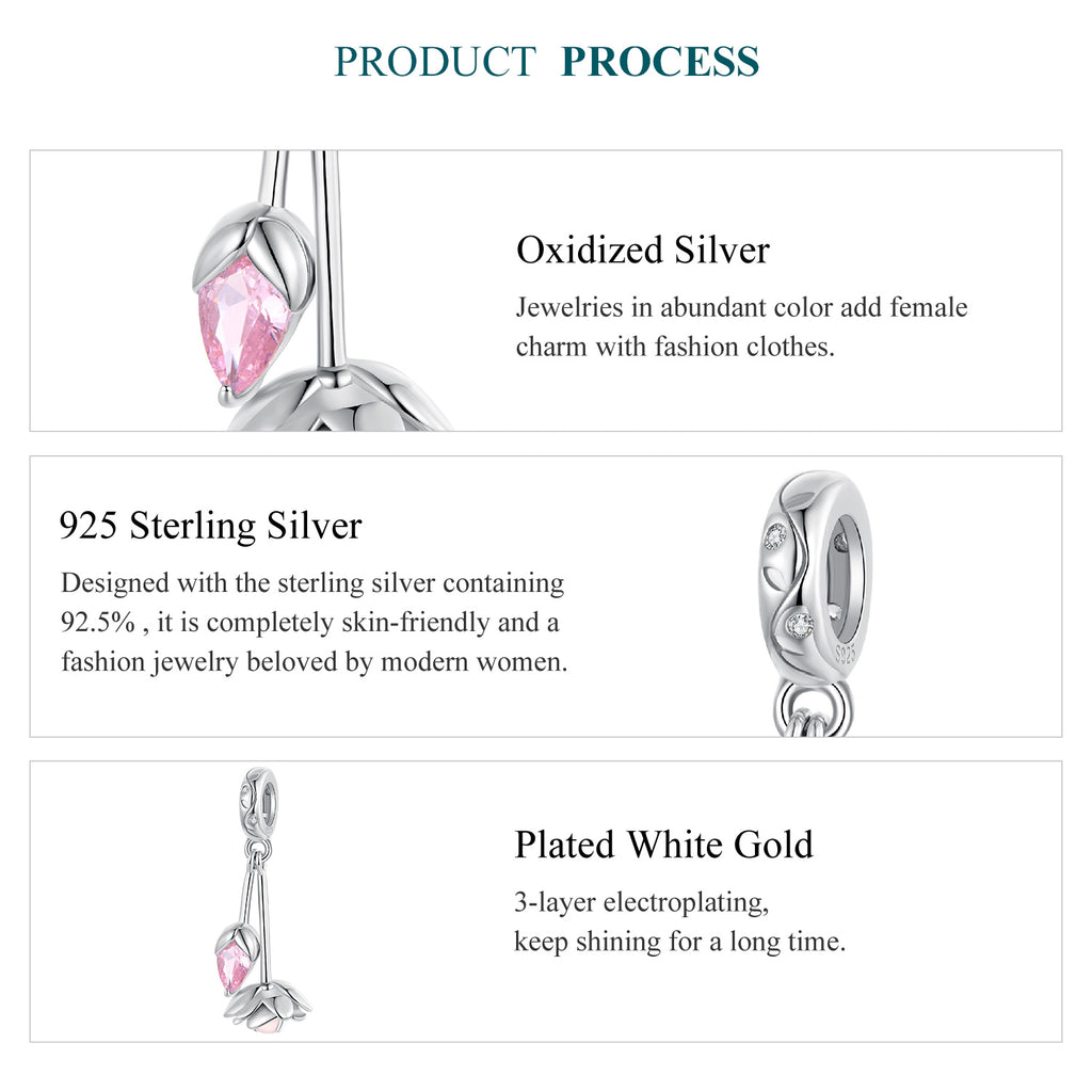 Pink Bud & Bloom Dangle