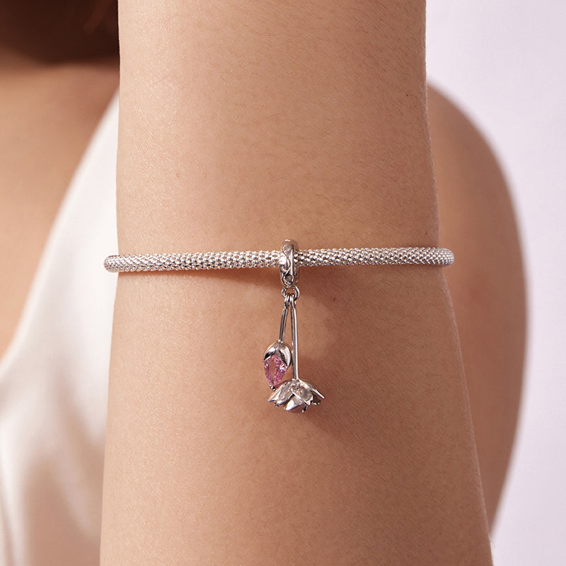 Pink Bud & Bloom Dangle