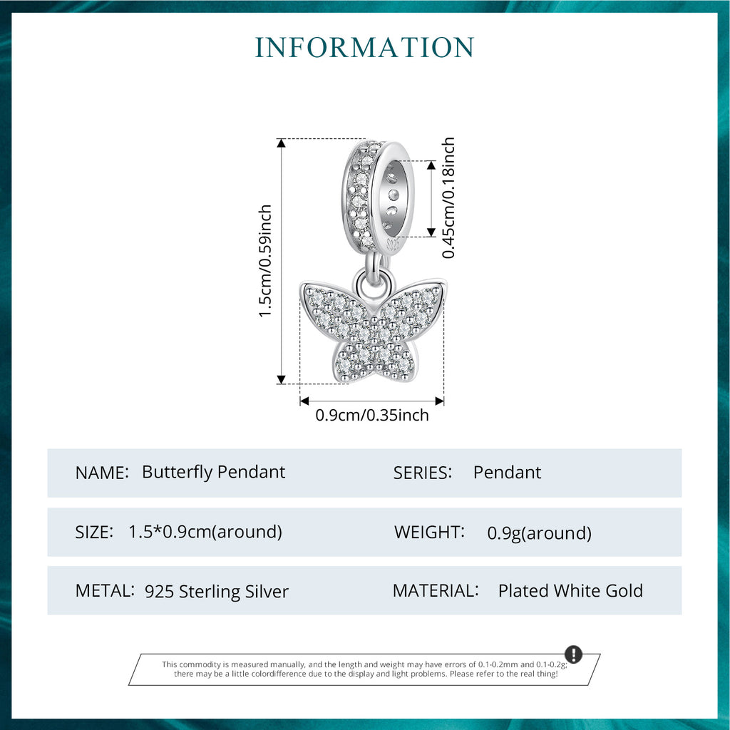 Pavé Butterfly Dangle Charm
