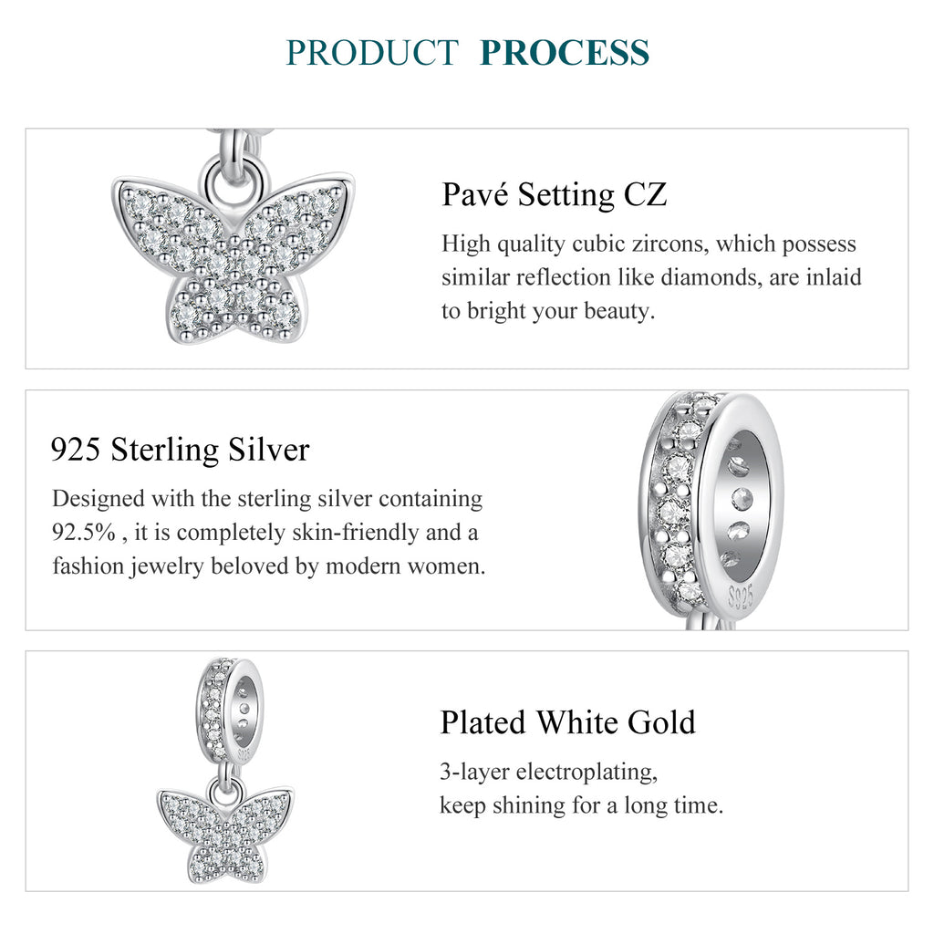Pavé Butterfly Dangle Charm