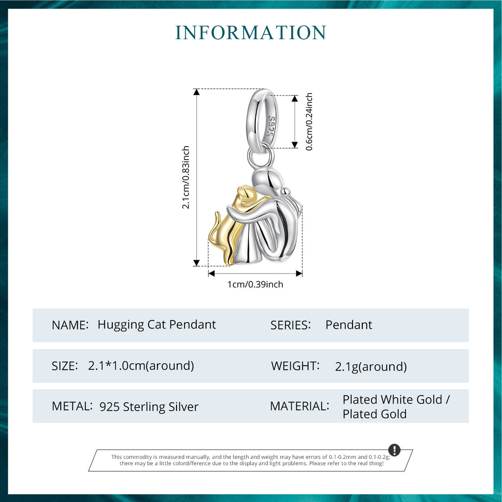 Hugging Cat Charm - Bamoer jewelry official store