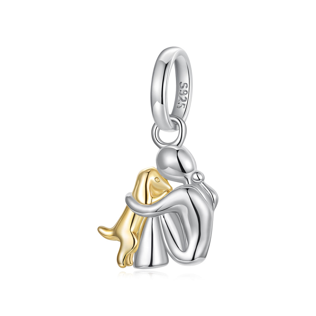 Hugging Dog Charm - Bamoer jewelry official store