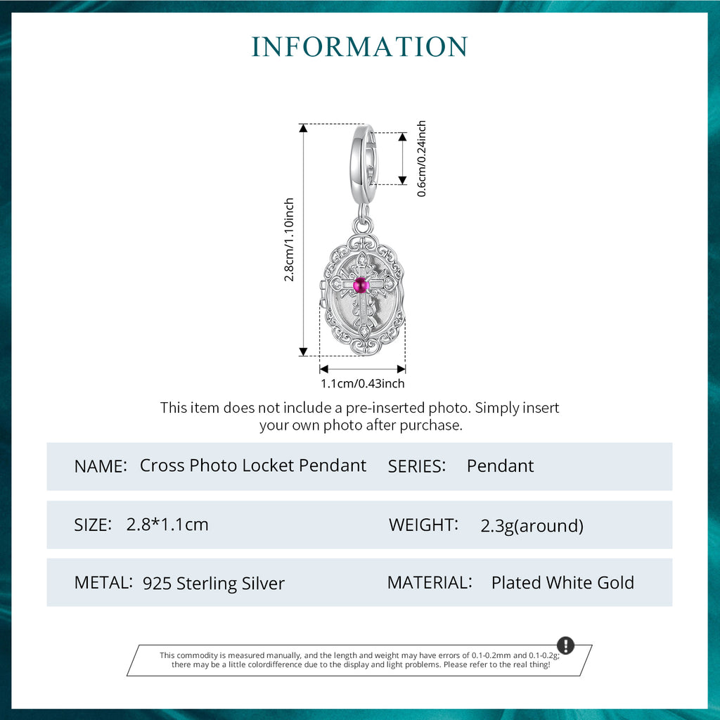 Cross Photo Locket Pendant