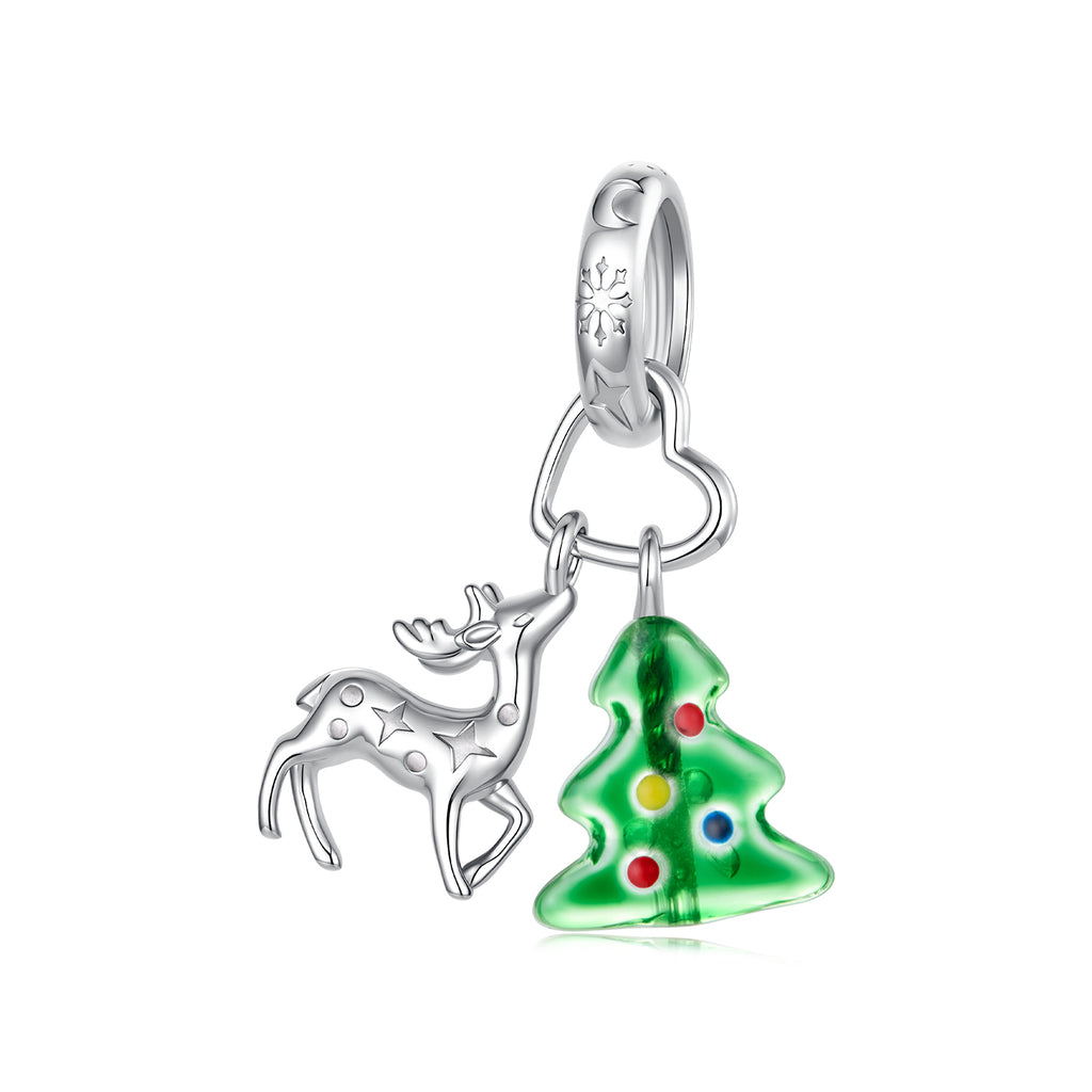 Reindeer & Christmas Tree Charm