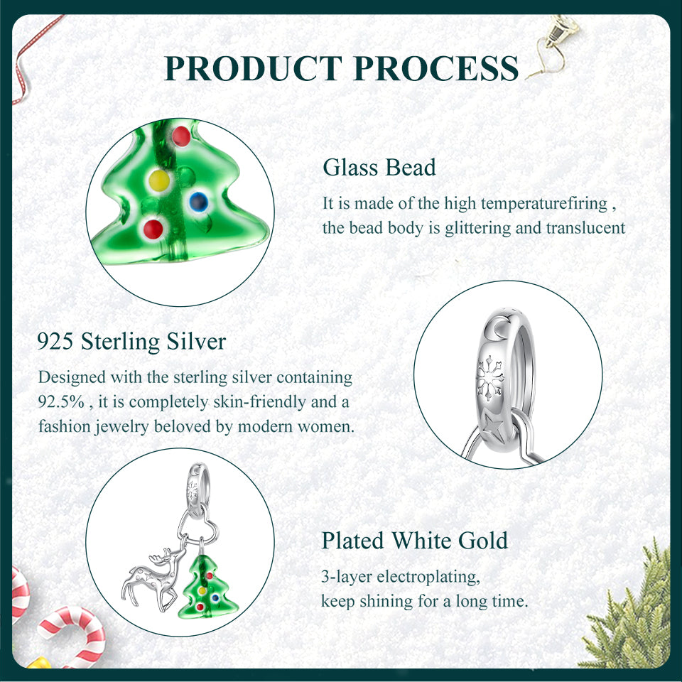 Reindeer & Christmas Tree Charm