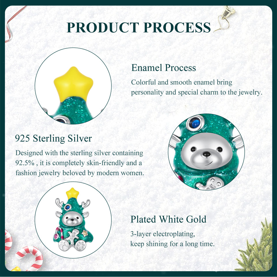 Christmas Tree Bear Charm