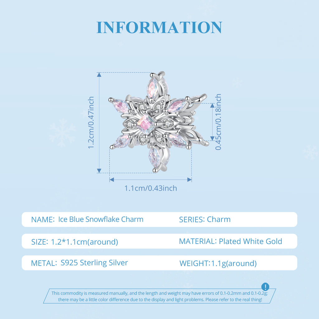 Ice Blue Snowflake Charm