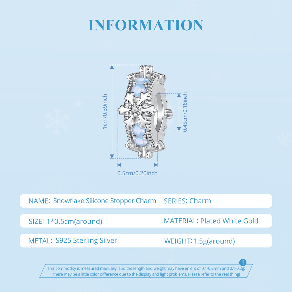 Snowflake Silicone Stopper Bead