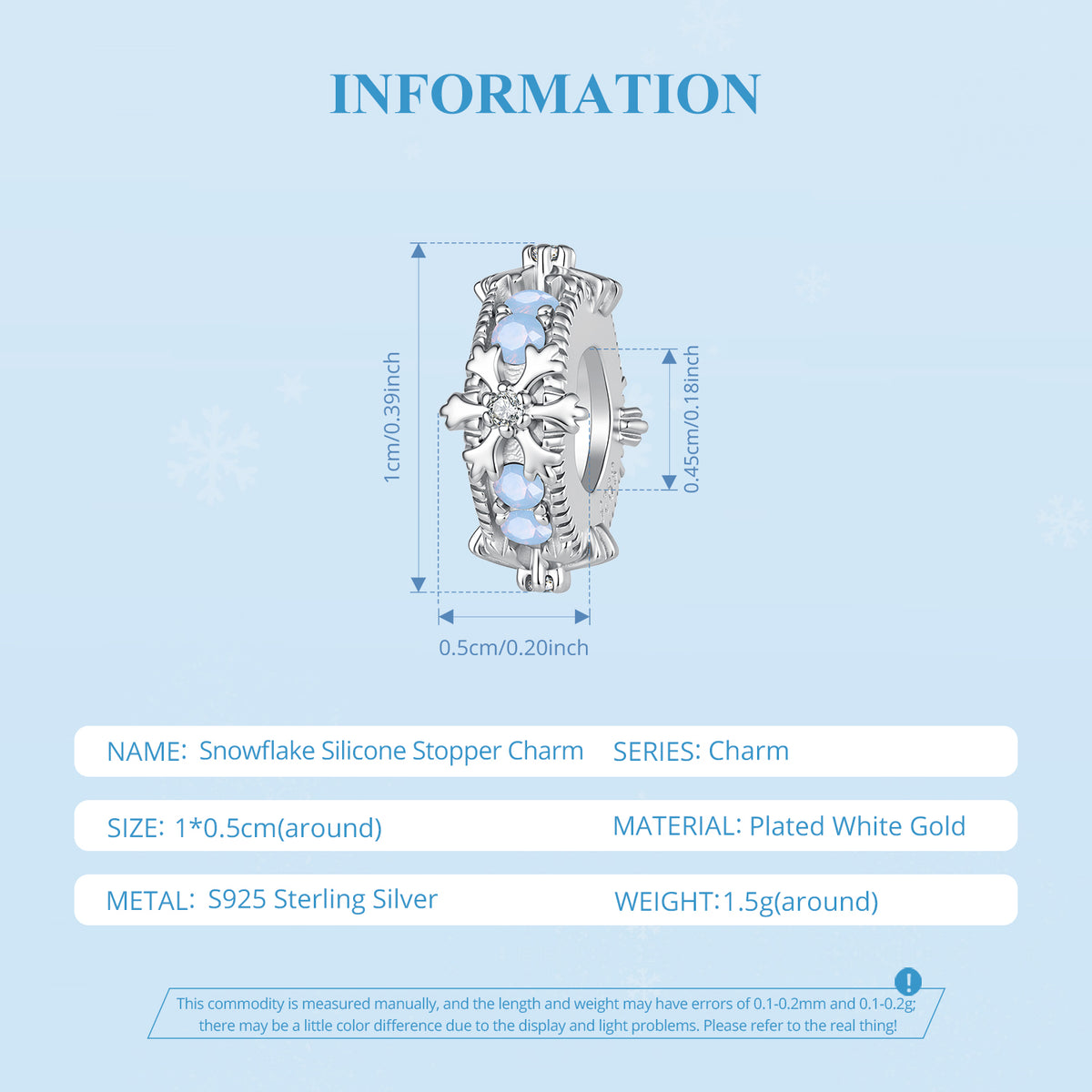 Snowflake Silicone Stopper Bead