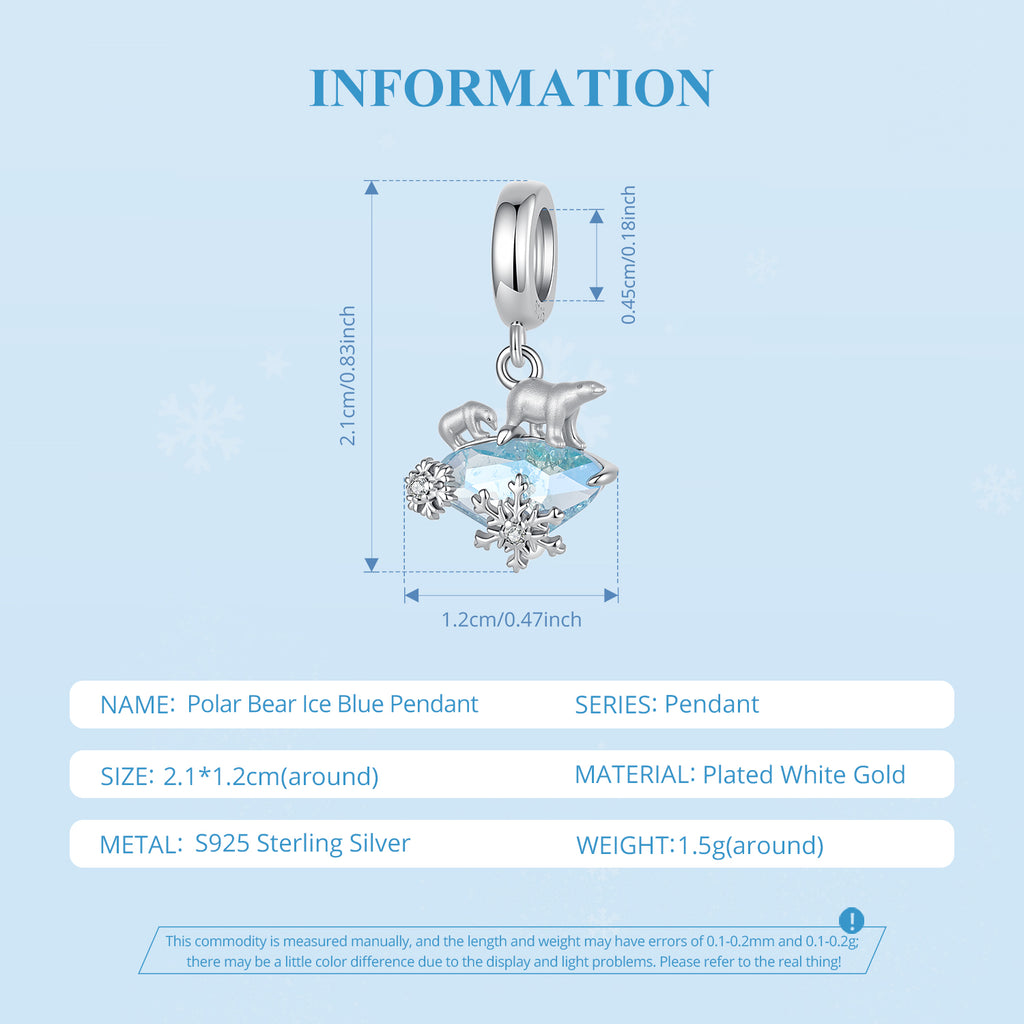 Polar Bear Ice Blue Pendant