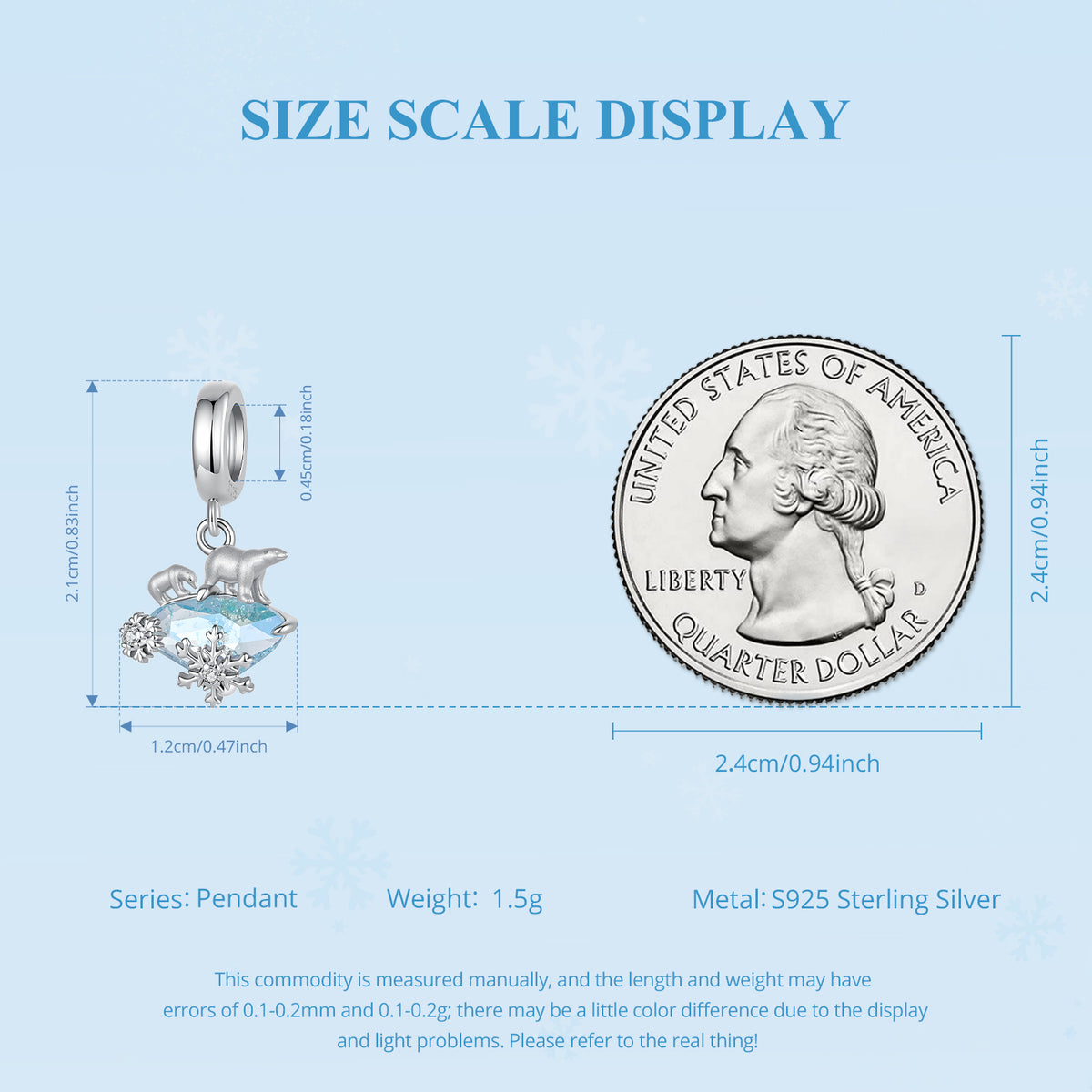 Polar Bear Ice Blue Pendant