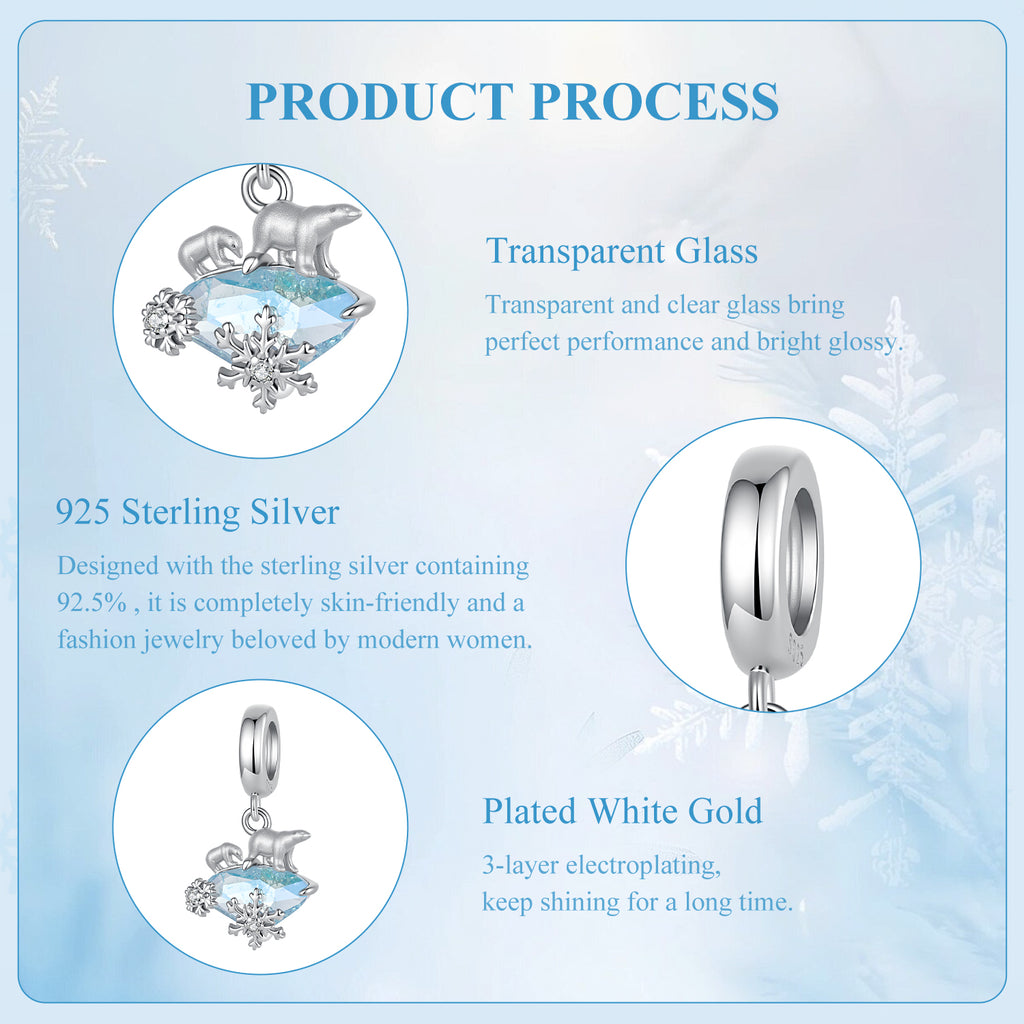 Polar Bear Ice Blue Pendant