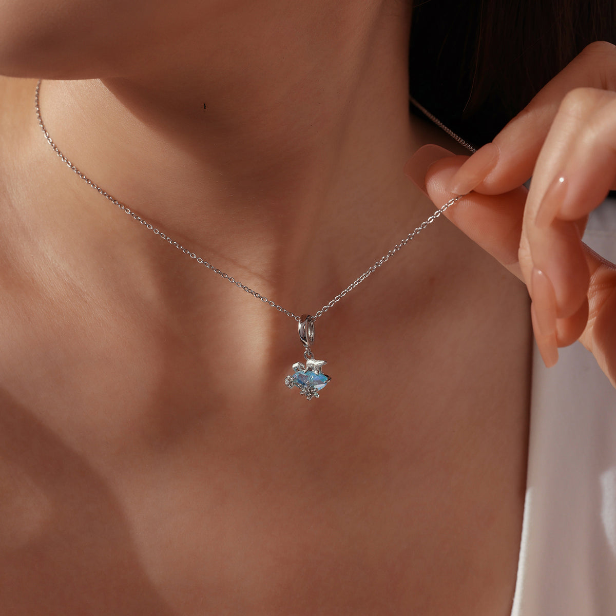 Polar Bear Ice Blue Pendant