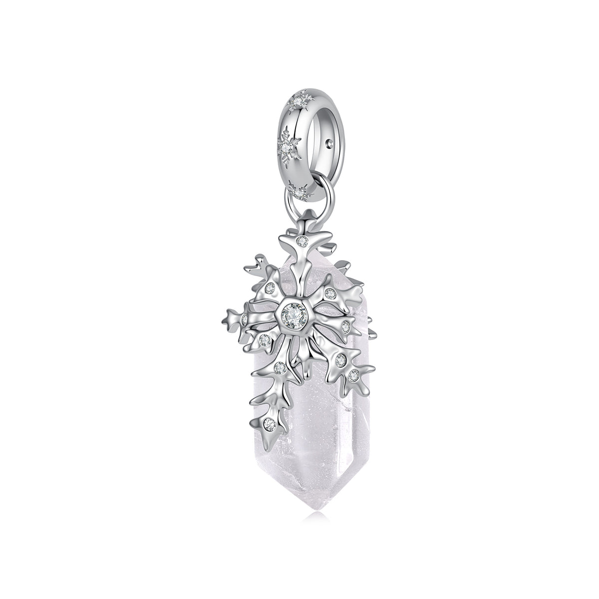 Snowflake & Clear Quartz Pendant