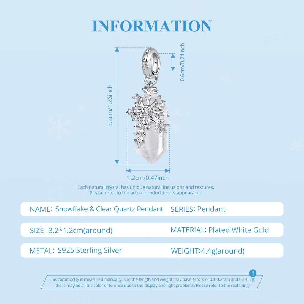 Snowflake & Clear Quartz Pendant