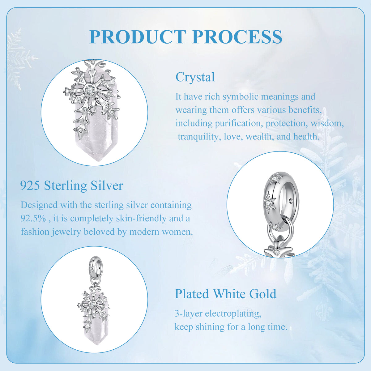 Snowflake & Clear Quartz Pendant