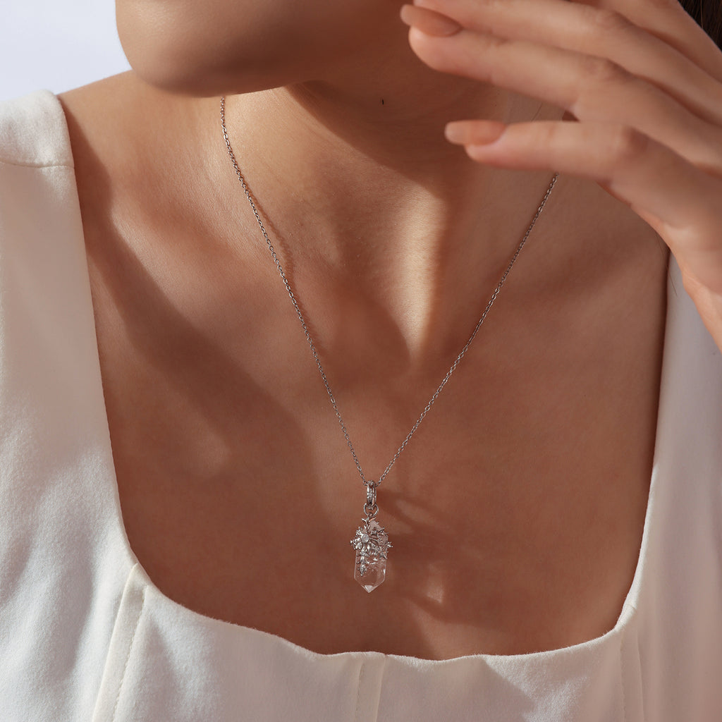 Snowflake & Clear Quartz Pendant