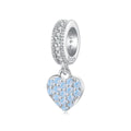 Icy Blue Pavé Heart Charm