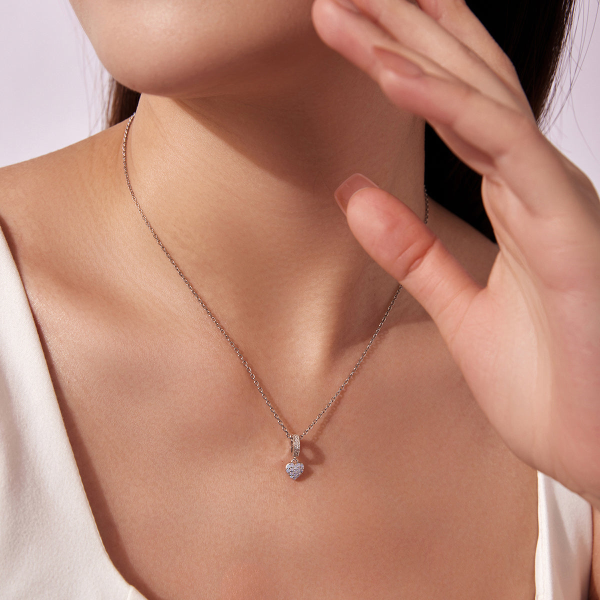 Icy Blue Pavé Heart Charm