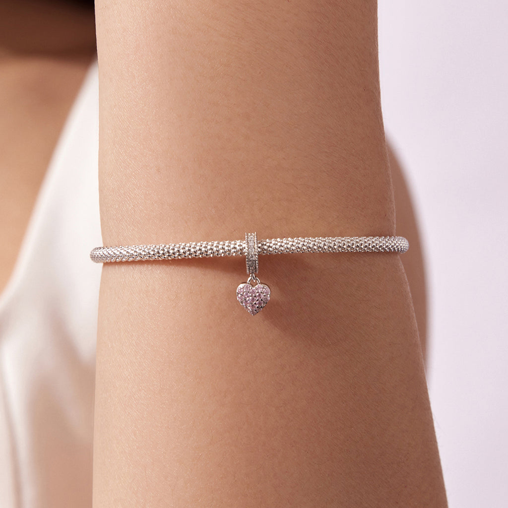 Pink Pavé Heart Charm