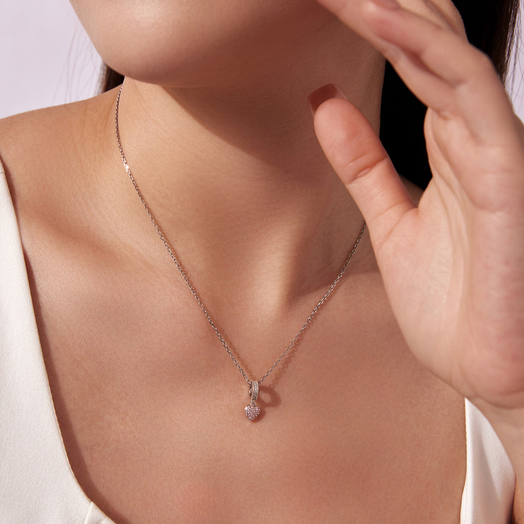 Pink Pavé Heart Charm