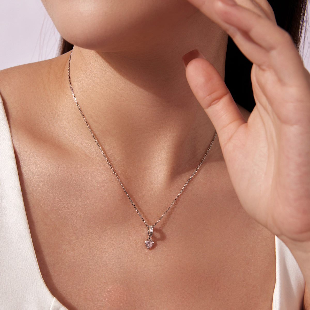 Pink Pavé Heart Charm