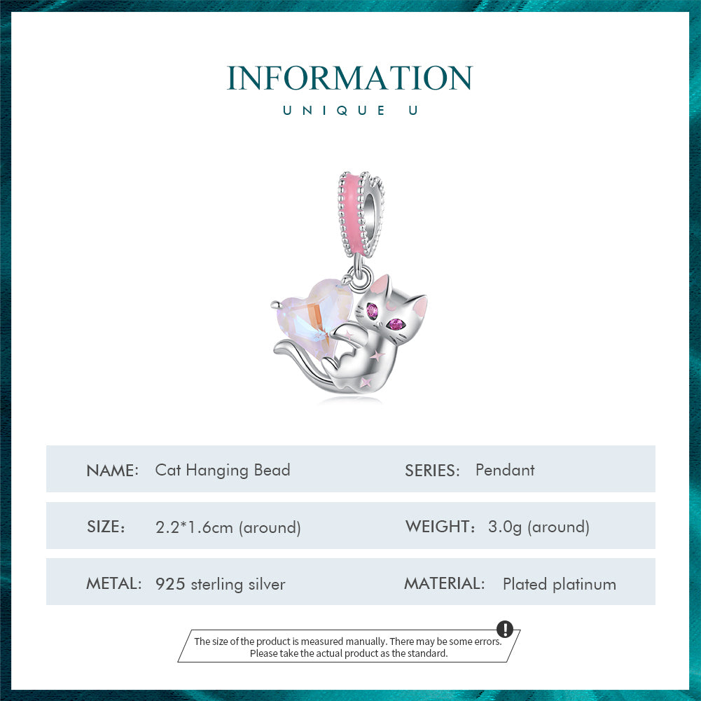 Cat with Heart Charm