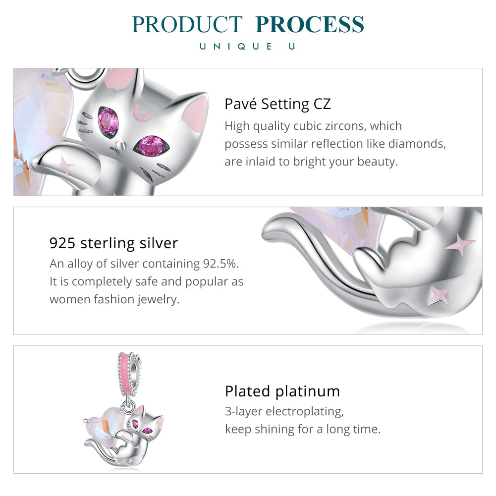 Cat with Heart Charm