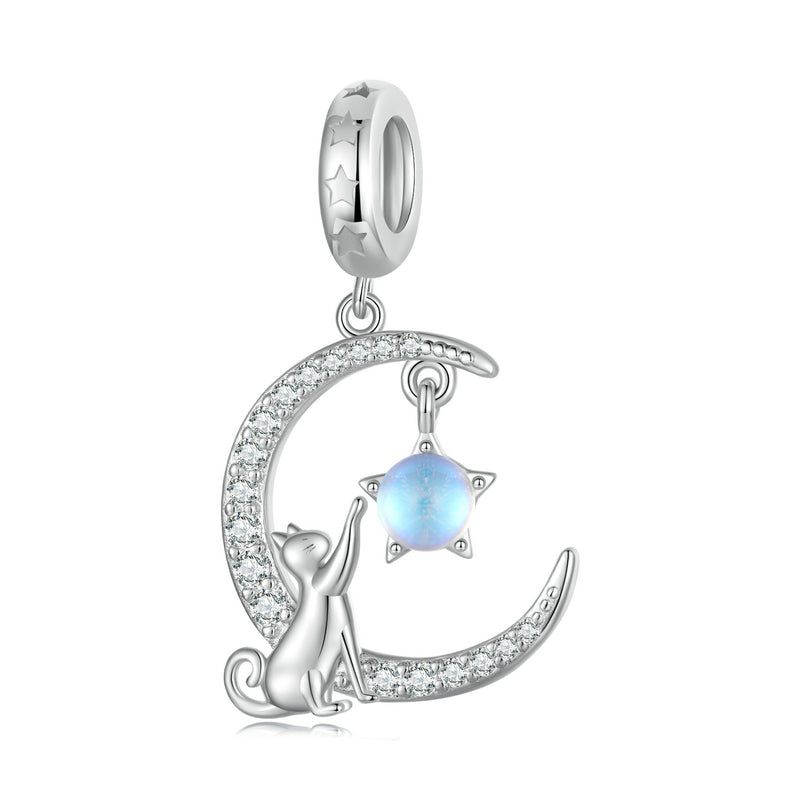 Cat on the Moon Charm