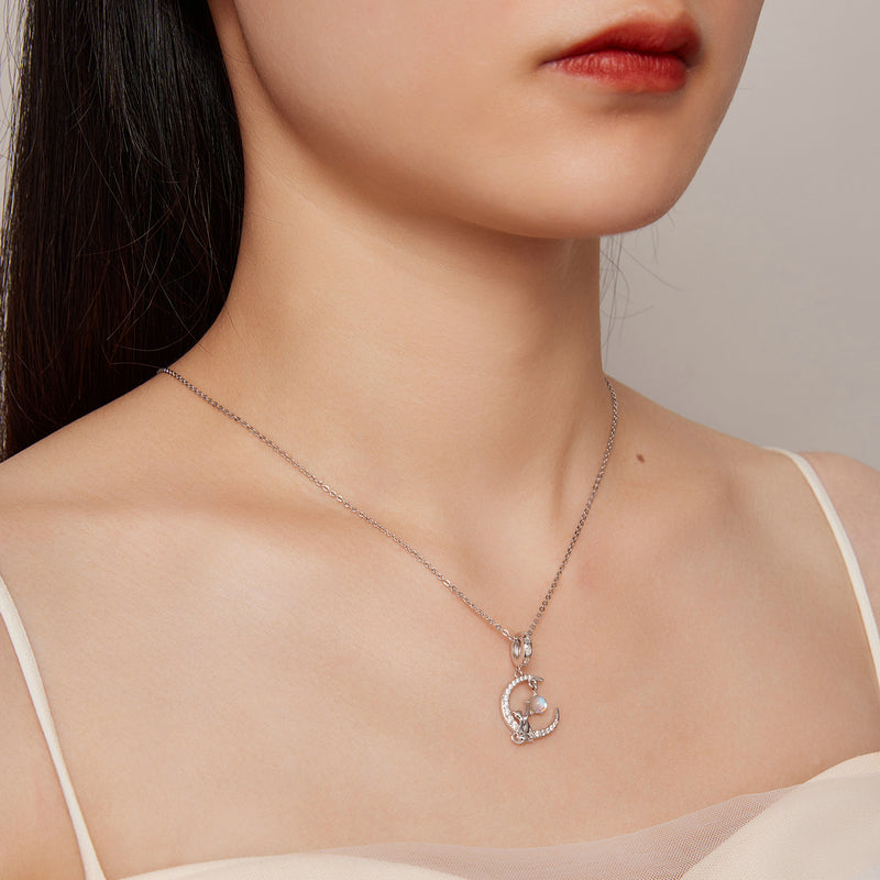 Cat on the Moon Charm