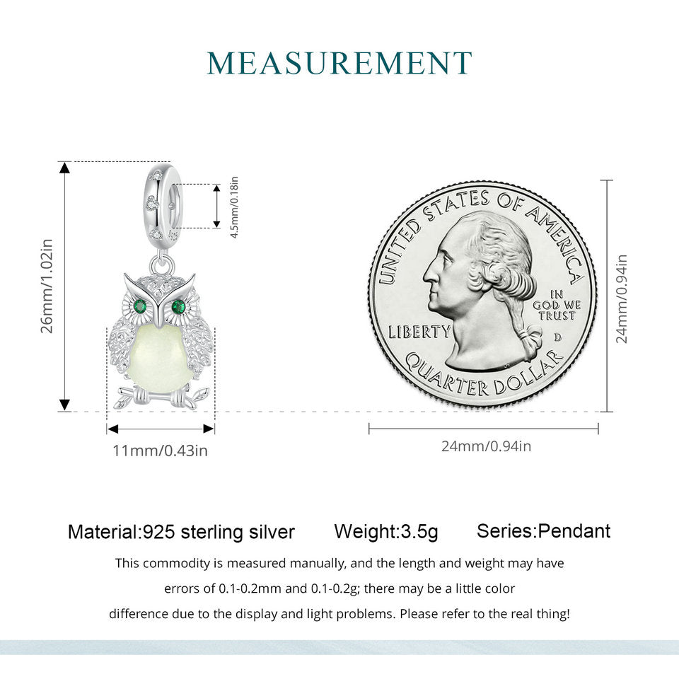 Glow in the Dark Owl Charm