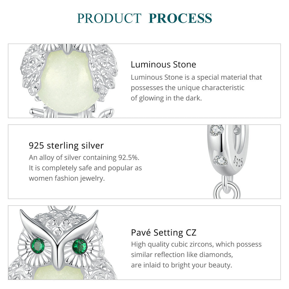 Glow in the Dark Owl Charm