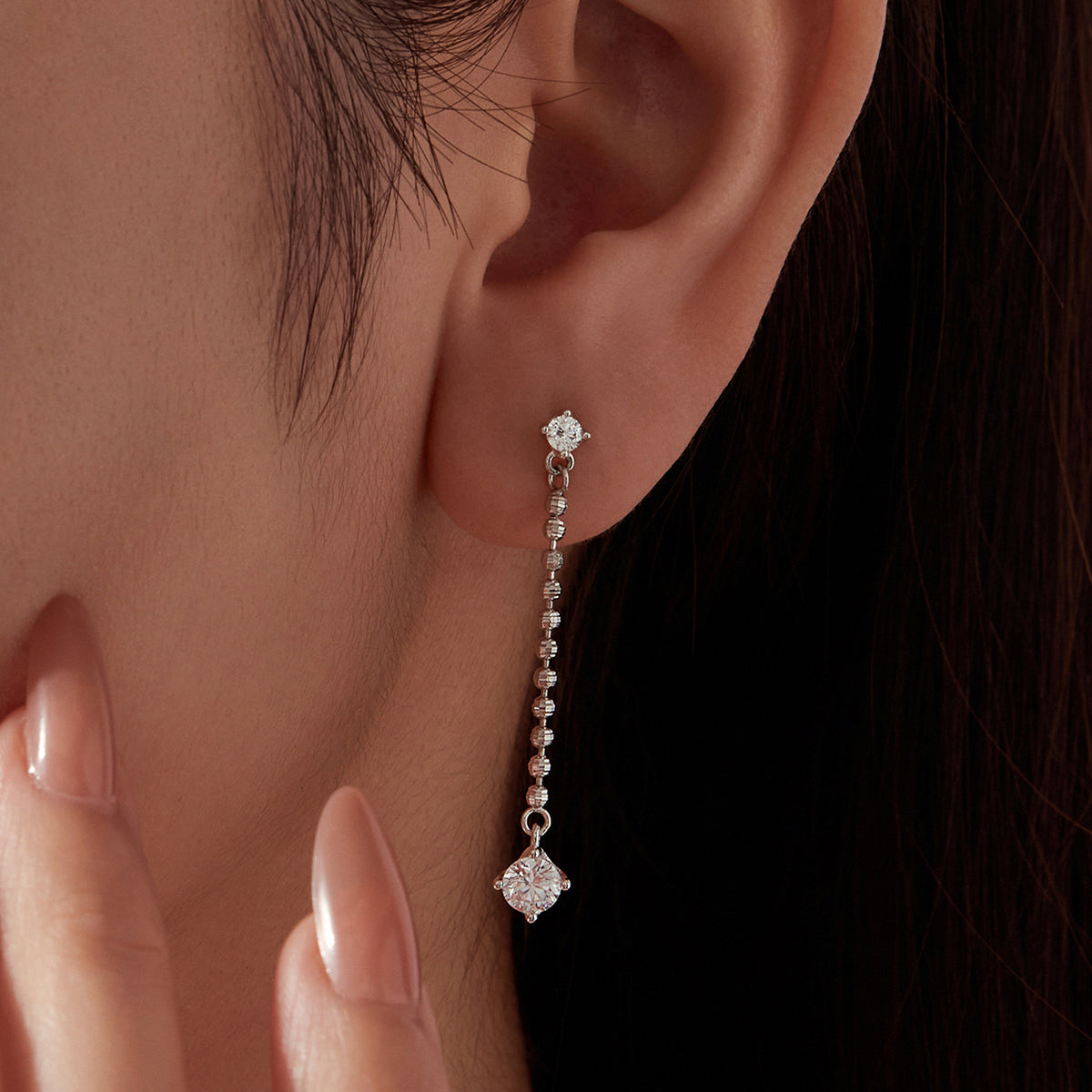 Sparkling Tassel Stud Earrings