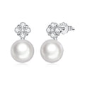 Natural Pearl Four-Leaf Clover Stud Earrings