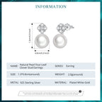 Natural Pearl Four-Leaf Clover Stud Earrings