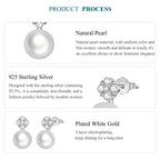 Natural Pearl Four-Leaf Clover Stud Earrings