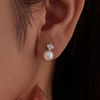 Natural Pearl Four-Leaf Clover Stud Earrings